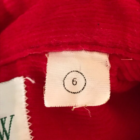J. Crew Outfitter Women's 6 Red Corduroy Hidden Button Long Sleeve Round Hem Top - Picture 8 of 9
